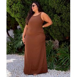 Vestido Sofia Longo Marrom - Cajuá Franca