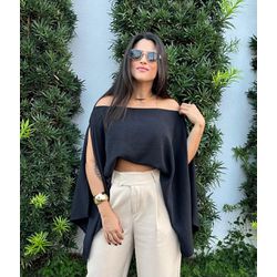 Blusa Capa Preta Serena - Cajuá Franca