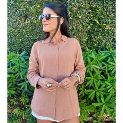 Camisa Social Caramelo - Cajuá Franca