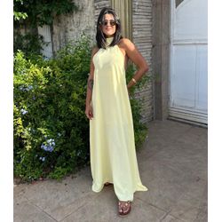 Vestido Midi Frente Única Gola Alta Amarelo Mantei... - Cajuá Franca