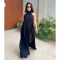 Vestido Midi Frente Única Preto - Cajuá Franca