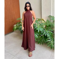 Vestido Midi Frente Única Café - Cajuá Franca