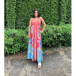  Vestido Lenço Maxi Estampa Floral - Cajuá Franca