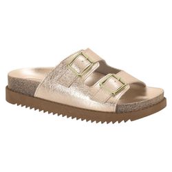 Sandália Moleca Birkin Metalizada Ouro Rosado - 55... - Calçado&Cia