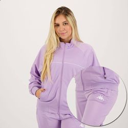 Agasalho Kappa Feminino Trilobal Lilas - EKP321844... - Calçado&Cia