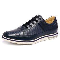 Sapato Casual Ettore, Malaga - Couro Azul Escuro. - CALCADOSETTORE