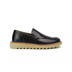 Sapato Loafer Tratorado Confort Couro Preto M0182 - CALÇADOS MAFISA