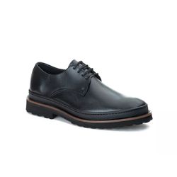 Sapato Derby Confort Couro Preto - CALÇADOS MAFISA