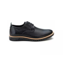 Sapato Derby Casual Couro Preto Black - CALÇADOS MAFISA