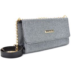 Bolsa Transversal Festa/Baladinha Prata Gliter - 1 - CALMARIASHOP