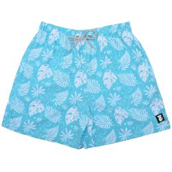 Short Masculino com Estampa Folhagens Azul e Branc... - CALMARIASHOP