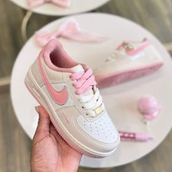 Tenis Air Force Af1 Infantil Branco e Rosa - 1 - CALMARIASHOP