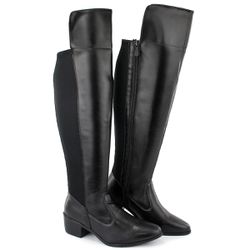 Bota Feminina Over em Neoprene Preta com Bico fino... - CALMARIASHOP