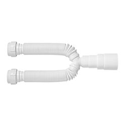 SIFÃO TUBO EXT. DUPLO UNIVERSAL BRANCO PORCA PP - Calura
