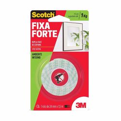 FITA DUPLA FACE 24MM 3M SCOTCH FIXA FORTE ESPUMA A... - Calura