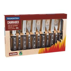 JOGO DE TALHERES JUMBO. CHURRASCO 12PC 21199/996 P... - Calura