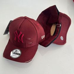 Boné NY Rasgado - Vinho com Vinho - 311601189 - Atacado da Camiseteria Poa