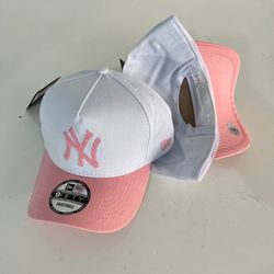 Boné NY Snap AMERICANO - Rosa e branco - 311601192 - Atacado Porto Alegre