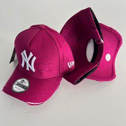 Boné NY Rasgado - Roxo rasgadinho escrita branca ... - Atacado da Camiseteria Poa
