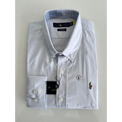 Camisa Social Oxford Elastano RL - Cinza Claro - 3... - Atacado da Camiseteria Poa