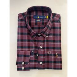 Camisa Social Xadrez RL - Vinho com Preto - 302902... - Atacado da Camiseteria Poa