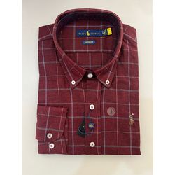 Camisa Social Xadrez RL - Vinho - 302902103 - Atacado da Camiseteria Poa