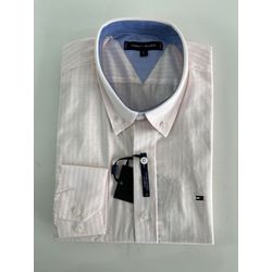 Camisa Social TH Fio Egipcio - Listra Rosa - 50300... - Atacado da Camiseteria Poa