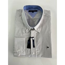 Camisa Social TH Fio Egípcio - Listra Cinza - 5030... - Atacado da Camiseteria Poa