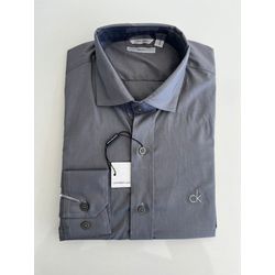 Camisa Social Tricoline Elastano - Cinza Escuro - ... - Atacado Porto Alegre