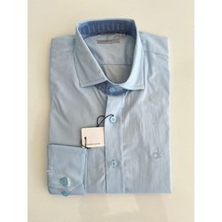 Camisa Social Tricoline Elastano - Azul bebe - soc... - Atacado Porto Alegre