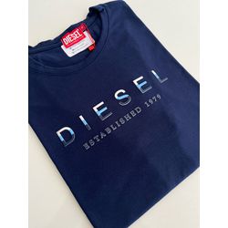 Camiseta Cotton Egípcio DSL Estampada - Azul Marin... - Atacado da Camiseteria Poa