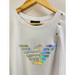 Camiseta Cotton Egípcio Arm Estampada - Branco - 1... - Atacado da Camiseteria Poa