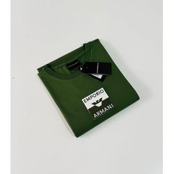 Camiseta Algodão Egípcio ARM Básica - Verde - 1081... - Atacado da Camiseteria Poa