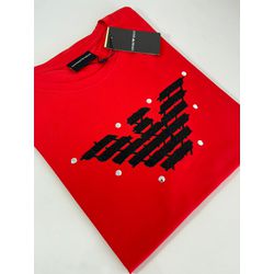 Camiseta Cotton Egípcio Arm Básica - Vermelho - 10... - Atacado da Camiseteria Poa