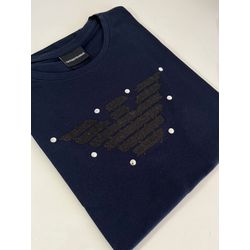 Camiseta Cotton Egípcio Arm Básica - Azul marinho ... - Atacado da Camiseteria Poa
