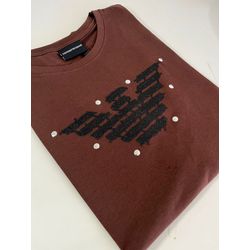 Camiseta Cotton Egípcio Arm Básica - Marrom - 1052... - Atacado da Camiseteria Poa