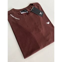 Camiseta Cotton Egípcio Arm Básica - Marrom - 1052... - Atacado da Camiseteria Poa