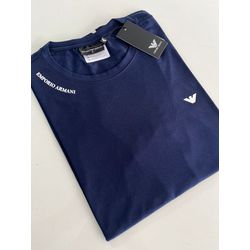 Camiseta Cotton Egípcio Arm Básica - Azul marinho ... - Atacado da Camiseteria Poa