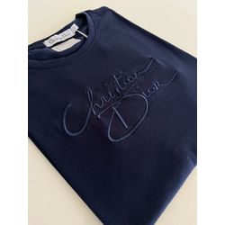 Camiseta Cotton Egípcio DR Estampada - Azul Marinh... - Atacado da Camiseteria Poa