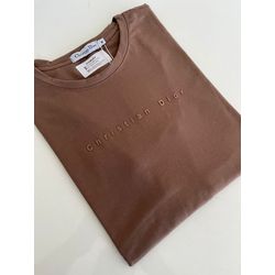 Camiseta Cotton Egípcio DR Estampada - Marrom - 10... - Atacado Porto Alegre
