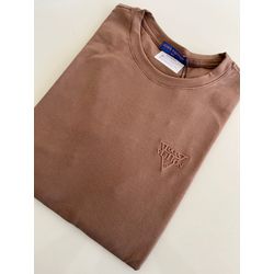 Camiseta Cotton Egípcio LV Estampada - Marrom - co... - Atacado Porto Alegre