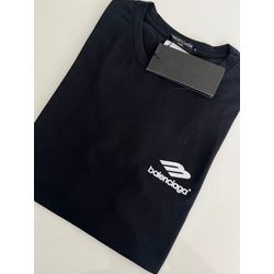 Camiseta Cotton Egipcio Bcg - Preto com branco - ... - Atacado Porto Alegre