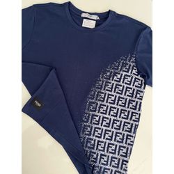 Camiseta Cotton Egípcio FND Estampada - Azul Marin... - Atacado da Camiseteria Poa