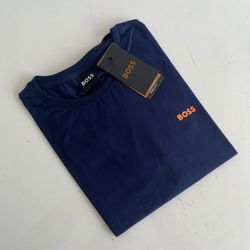 Camiseta SEDA PIMA HB Básica - Azul Escrita Laranj... - Atacado da Camiseteria Poa