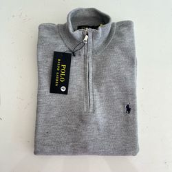 Sueter RL Meio ziper - Cinza Claro - sueterpremium... - Atacado da Camiseteria Poa