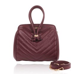  Bolsa Eva Retrô Média Couro Marsala