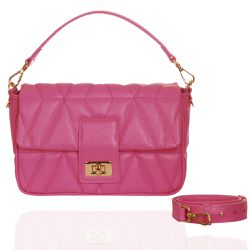 Bolsa Carrie Petit Couro Rosa Chiclete - CAMPEZZO