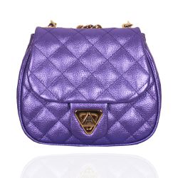 Bolsa Marilyn Petit Couro Violeta Metalizado - CAMPEZZO