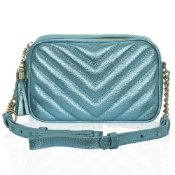 Bolsa Mini Lobby Couro Tiffany Metalizado - CAMPEZZO