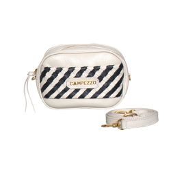 Pochete Zero Couro Off White c/ Preto Tressê - CAMPEZZO